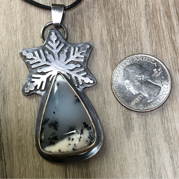 Dendrite Winter Opal Sterling Pendant - Picture 7 of 8